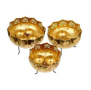 ตะเกียงน้ำมันทองเหลืองทำด้วยมือสำหรับ Puja Aarti Mandir สวดมนต์วัดดิวาลีเทศกาลและพิธีกรรมอันศักดิ์สิทธิ์ - Product Image 6