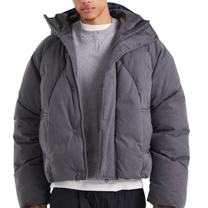 Giacca Invernale Personalizzata da Uomo Imbottita in Piuma d'Oca con Cappuccio Corta Leggera Antivento Impermeabile - Product Image 1