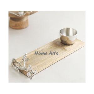 Juego de Bandejas de Madera para Servir Alimentos de Diseño Moderno, Juego de 3 Bandejas de Diferentes Tamaños para Té y Café, Directamente del Fabricante en India - Product Image 6