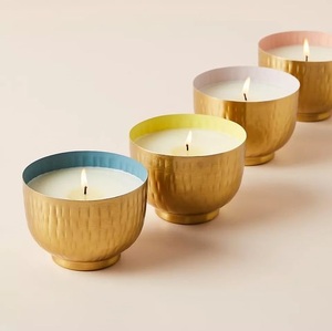 Meilleure vente pot à bougie design imprimé votif avec cire avec couvercle récipients à bougie de luxe pour Noël faits à la main en vrac - Product Image 2