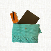 Sacs personnalisés multicolores en macramé Crochet pour carnet/ordinateur portable/téléphone portable Sacs faits à la main Style tendance pour dames Options de fermeture de taille