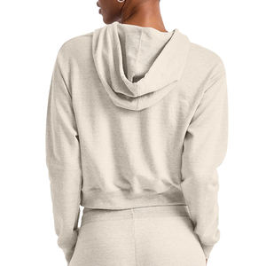 2025 alta calidad diseño personalizado mujer 100% algodón francés Terry recortada Sudadera con capucha al por mayor de alta calidad Crop transpirable sudaderas con capucha - Product Image 2