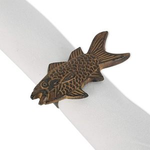Servilleteros en forma de pez de aluminio con temática divertida, escaparate decorativo de mesa para fiestas para bodas, uso diario, papel de madera y Metal - Product Image 1