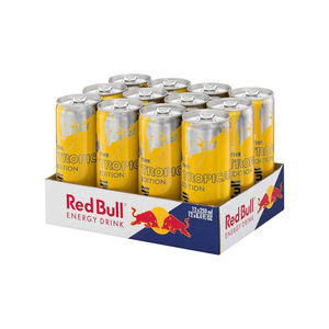 Venta al por Mayor de Red Bull Tropical Edition, Paquete de 12 Latas de 250 ml, 80 mg de Cafeína por Lata, con Sabor a Frutas Tropicales Exóticas, Global - Product Image 6