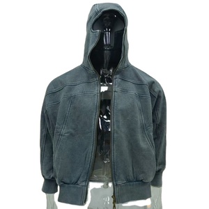 Sweat à capuche personnalisé pour homme avec logo frontal, en tissu molletonné mélangé polyester/coton 400g, style streetwear, coupe oversize et classique, imprimé - Product Image 2