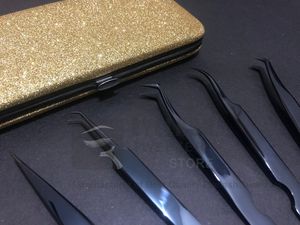 แหนบดึงขนตาคุณภาพสูง สีดำล้วน ผลิตจากเหล็กกล้าไร้สนิมญี่ปุ่น ป้องกันไฟฟ้าสถิต |   อุปกรณ์ต่อขนตาแบบวอลลุ่มพร้อมโลโก้สั่งทำ - Product Image 2