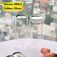 Boîte en plastique PET transparente de 500 ml de qualité supérieure du Vietnam, forme personnalisée, couvercle à ouverture facile, emballage de boissons pour le thé