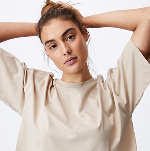 Camiseta de cuello redondo estilo streetwear, manga corta, top corto informal para mujer, camisetas casuales, top corto liso para mujer - Product Image 6