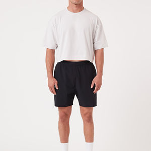 T-shirt court à manches courtes blanc pour homme OEM, T-shirt graphique personnalisé, T-shirt court en coton à épaules tombantes pour homme - Product Image 3