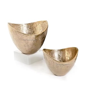 Cuenco plateado de Metal de diseño elegante, cuenco para servir con la mejor forma de aspecto Premium para comida de restaurante, cuencos para servir frutas y dátiles - Product Image 2