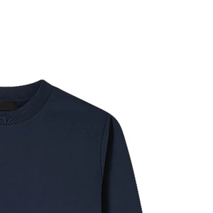 Sweat-shirt à col rond bleu marine pour homme, coupe classique, tricot uni, 100% coton, vêtement décontracté pour l'automne - Product Image 4