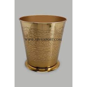 Metal Gold Polished Decorative Home Corner <b>Dust</b> <b>Bin</b> Hot Selling Personalized Use Luxury Waste <b>Bin</b> Custom Shape and Size Garbage - Product Image 1