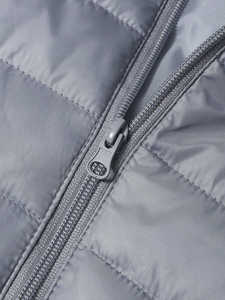 Veste à col montant en toile d'hiver pour hommes, fermeture à glissière, couleur unie, sport d'extérieur classique et polyvalent - Product Image 6