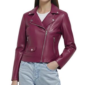 Stand Collar Zipper Closure Size Luxury Women's Fit Winter <b>Top</b> Jacket Custom Design New Style Genuine Real Leather Premium Plain - Product Image 5