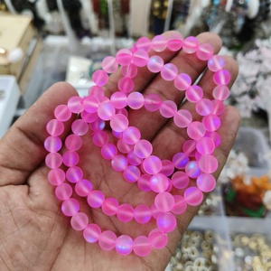 Vente en gros de bracelets de guérison avec cristaux naturels personnalisés Matt Aura Bracelets colorés ajustables en cristal unisexe Art Reiki Style - Product Image 2