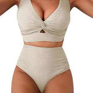 2025 nouveau Design personnalisé durable luxe taille haute taille élastique Micro pantalon femmes Unique impression maillot de bain avant - Product Image 3