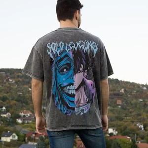 270g Camiseta de manga corta de algodón pesado Hombro caído DTF All-Cotton Loose Top Streetwear Ropa con logotipo frontal - Product Image 3