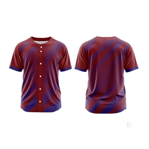 Maillot de baseball personnalisé boutonné fermeture à bouton complet design athlétique pour match d'équipe ou entraînement scolaire collégial - Product Image 5