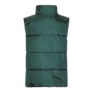 Chaqueta acolchada de color negro sólido de alta calidad OEM para hombre, chaleco acolchado con cremallera y cuello levantado de tela de poliéster personalizado - Product Image 3