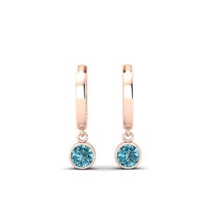 Magnifiques boucles d'oreilles pendantes vintage en argent sterling 925 bleu ciel, sertissage en bézel, cadeau de haute qualité pour la vente en gros - Product Image 2
