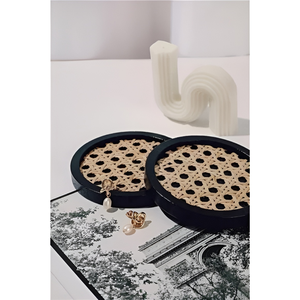 Posavasos decorativos de mimbre y madera natural hechos a mano de nuevo diseño para decoración de mesa y eventos, decoración de fiesta hecha en Vietnam - Product Image 5