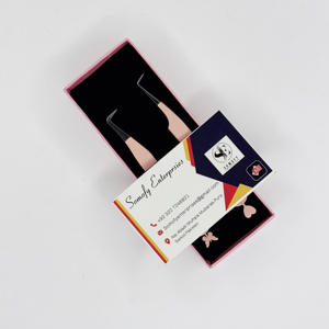 แหนบต่อขนตาปลอมทำจากสเตนเลสสตีลปลายต่อขนตาดีไซน์รูปผีเสื้อรูปหัวใจสามารถปรับแต่งโลโก้ได้สีชมพูสีเงิน - Product Image 3