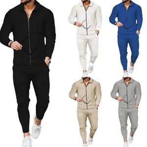 Chándal con capucha de invierno para hombre, 100% de algodón, transpirable, de secado rápido, cómodo traje para correr, ropa deportiva informal para entrenamiento de gimnasio diario - Product Image 6