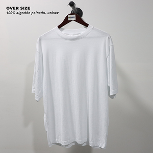 เสื้อโอเวอร์ไซส์ใส่ได้ทั้งชายและหญิงผ้าฝ้ายคอมโบ100เปอร์เซนต์ผ้าพรีเมียมคอกลมแขนสั้นสวมใส่สบาย - Product Image 1