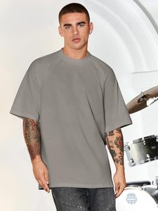 Usine directe vierge 100% coton recadrée Boxy T-shirt surdimensionné épaule tombante hommes T-shirt lourd à vendre - Product Image 6