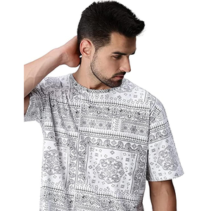 T-shirt pour hommes T-shirts imprimés personnalisés Designer T-shirts à la mode teints en couleur unie pour hommes T-shirts graphiques exportation du Bangladesh - Product Image 5