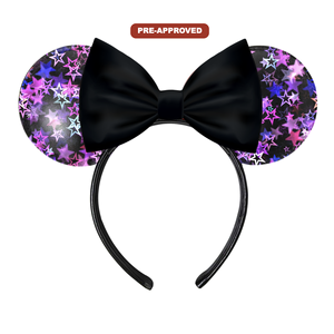 Serre-tête personnalisable DIY étoiles roses pour filles, en vinyle noir à peindre soi-même, accessoire de mode pour cheveux pour enfants - Product Image 1