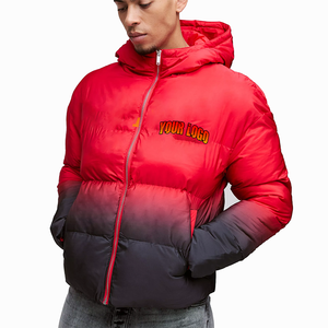 Custom Logo Stand Collar Men's <b>Winter</b> Hooded Sherpa Puffer Jacket Canvas Waterproof Breathable Outdoor - Product Image 1
