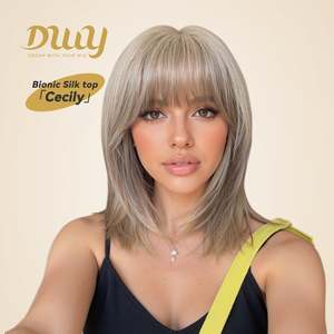 วิกผมสังเคราะห์แบบไม่ต้องใช้กาว Cecily C-DWY ยาว 14 นิ้ว เทคโนโลยีใหม่ ไบโอนิค ซิลค์ ท็อป สีบลอนด์ - Product Image 1