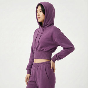 Prix de gros, sweat-shirt à manches larges pour femmes, coupe ample, taille large, en molleton de coton vierge, sweat-shirt personnalisé pour la salle de sport - Product Image 2