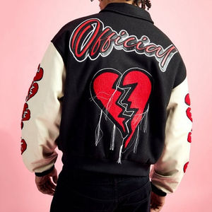 2024 nouveauté broderie personnalisée Patch impression motards veste courte Streetwear moto en cuir PU hommes veste de course pour hommes - Product Image 1