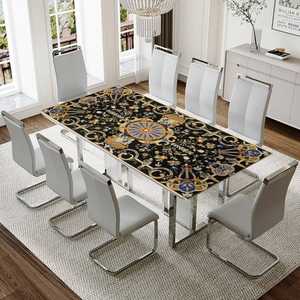 Marble inlay dining <strong>table</strong> top luxury <strong>with</strong> inlay art <strong>table</strong> - Product Image 4
