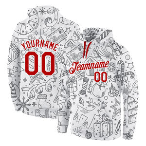 Unique Style Autumn Christmas Hoodies 100%Cotton 3D Sports Pullover Pocket High Street Style Team Player Name Stitched Hoodie - Product Image 6
