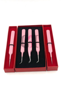 ที่หนีบขนตาแบบมืออาชีพ45องศาสีชมพูแบบใหม่อุปกรณ์เสริมความงามทำจากสแตนเลส - Product Image 6