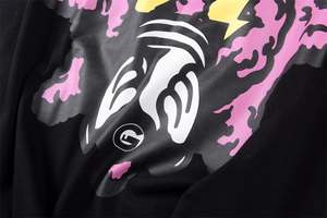 Camiseta de Manga Corta de Algodón Puro con Estampado de Cara Sonriente Dorada de Verano - Product Image 5