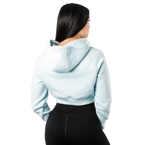 Sudadera Corta de Invierno con Capucha para Mujer, Marca Personalizada, para Entrenamiento y Fitness, con Forro Polar, Impresión de Logotipo Personalizado en la Parte Delantera - Product Image 1