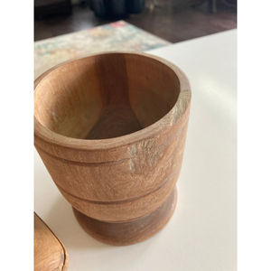 Mortier et pilon en bambou personnalisés, faits à la main, durables, idéaux pour moudre les épices, les herbes et les ingrédients culinaires. - Product Image 5