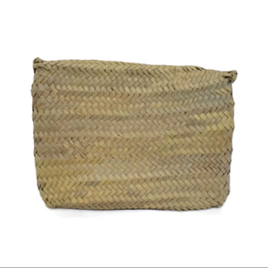Bolso de mano estilo cruzado de playa de verano para niñas vintage, cierre abierto informal con forro de paja y dos correas - Product Image 3
