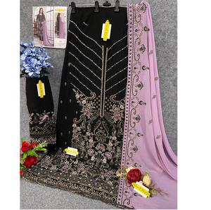 Costume pakistanais glamour avec robe accrocheuse de travail Resham complexe pour les fêtes au prix de gros - Product Image 1