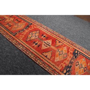 พรมตุรกีวินเทจขนาด 3x12.6 ฟุต พรมขนาดเล็ก พรมขนสัตว์สีส้มเฮอร์กี - Product Image 3