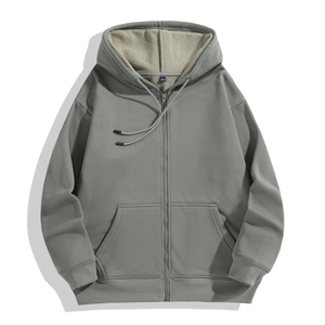 Sweat à capuche avec fermeture éclair complète hommes sweat à capuche surdimensionné hiver unisexe personnalisé blanc sweat à capuche chaud avec fermeture éclair Polyester sweat à capuche lourd hommes - Product Image 4