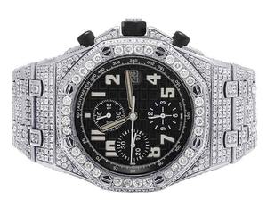 Montre en argent sterling 925 plaqué or, entièrement sertie de diamants Moissanite, style Hip Hop, mouvement à quartz de luxe pour la mode masculine - Product Image 1