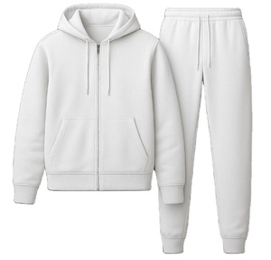 Ensemble de survêtement décontracté pour homme, 2 pièces, en matière douce et confortable, motif cœur uni, avec pantalon à capuche - Product Image 1