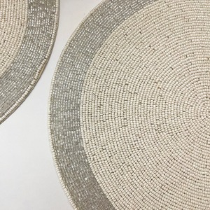 Recently Arrived Handmade Embroidery Beaded Placemat 12x12 Inches Unique Designer Eco-Friendly Modern Luxury <b>Glass</b> Beads Merry - Product Image 5