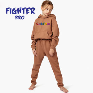Nouveau design ensemble de survêtements évasés en coton pour enfants sweats à capuche et pantalons de survêtement à impression bouffante personnalisés Style décontracté pour l'été - Product Image 4