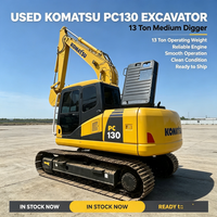 Excavatrice sur chenilles Komatsu PC130, 13 tonnes, compacte, hydraulique, d'occasion, Japon, pour travaux de construction et terrassement municipal